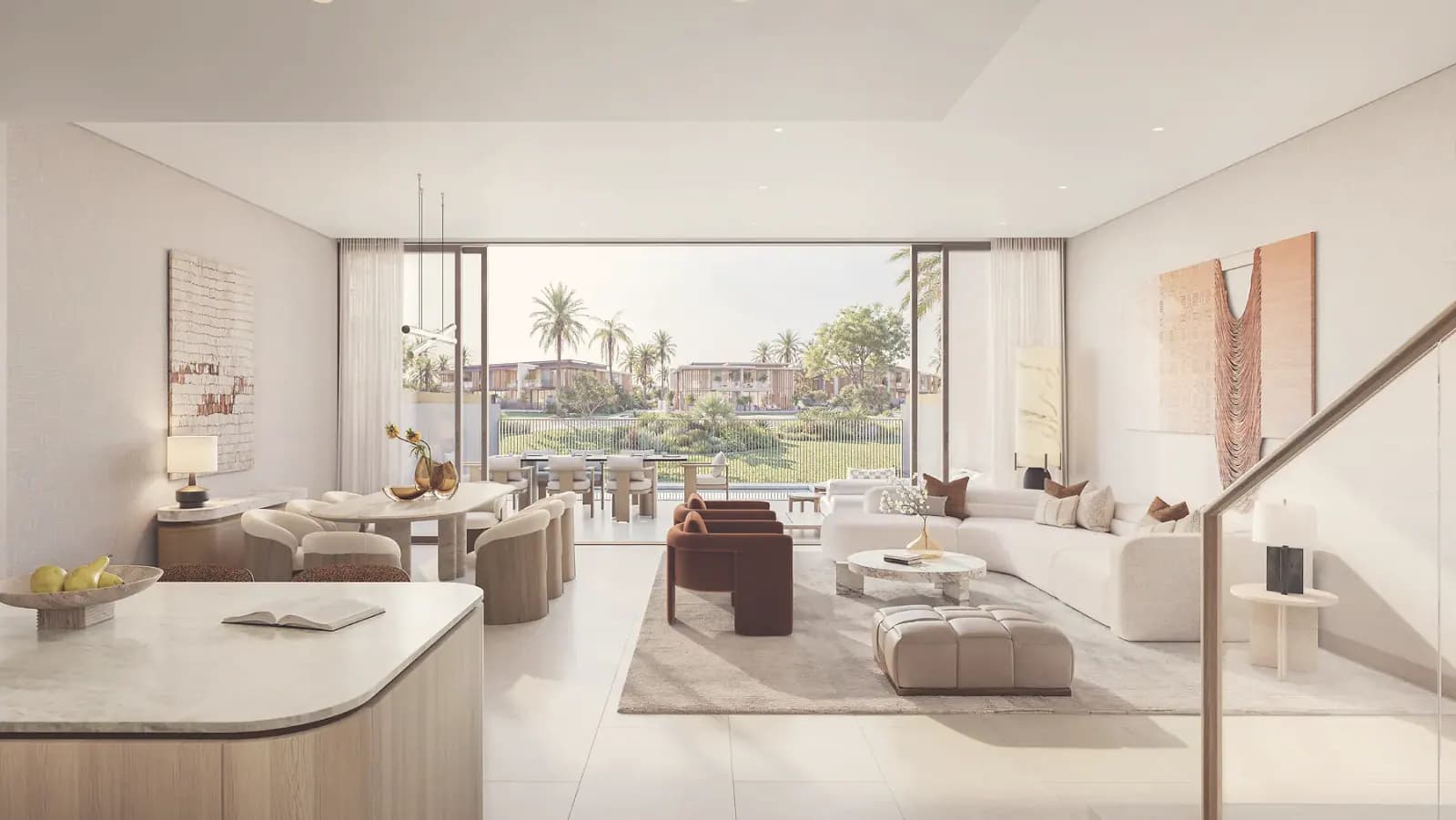 Bay Estate living room, render