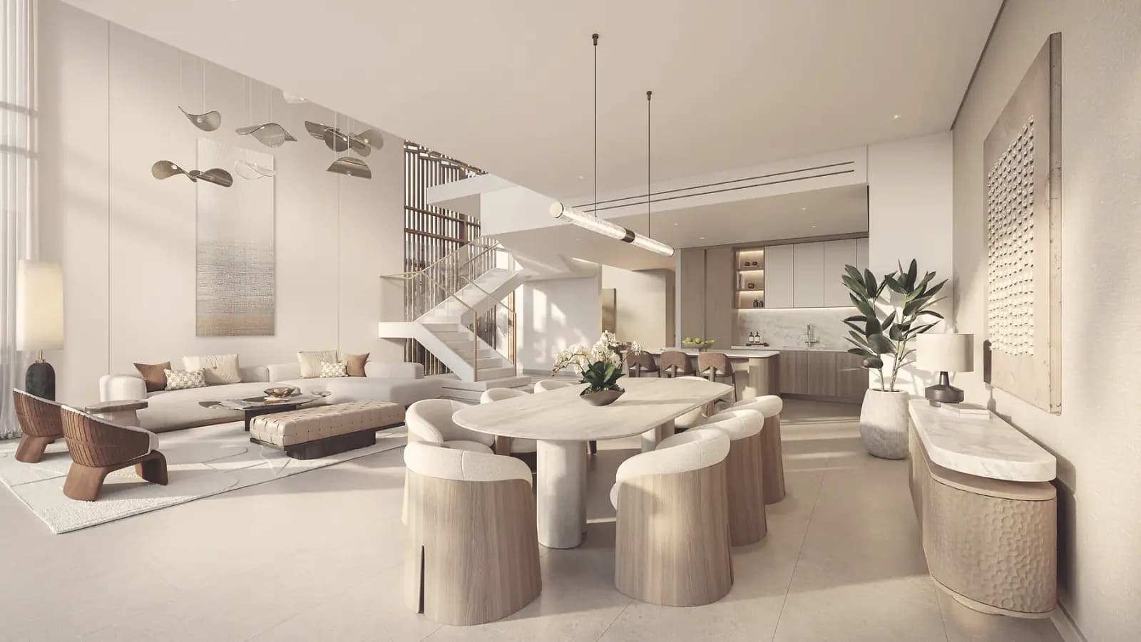Bay Estate double-height lounge, render