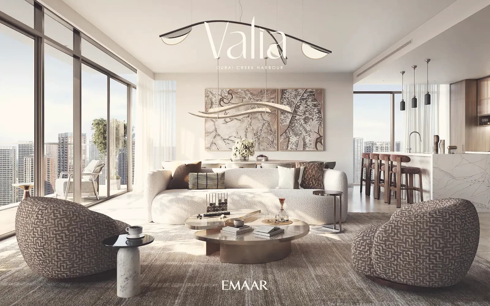 Valia living room, render