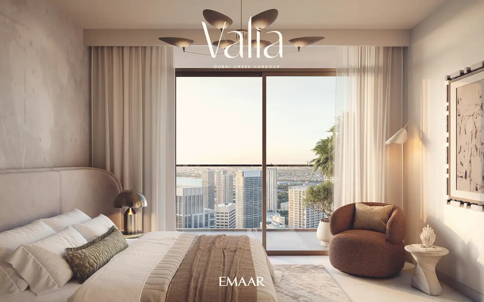 Valia bedroom with Creek view, render