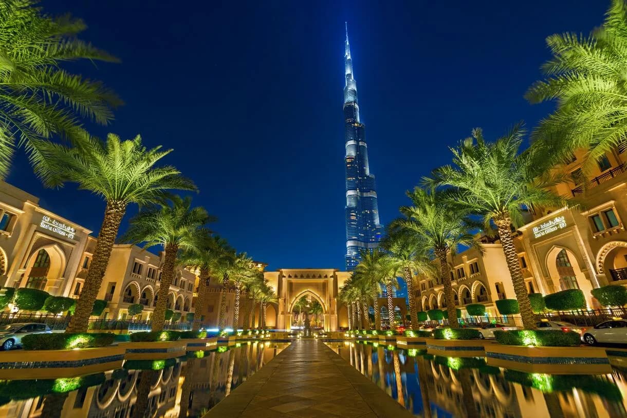 Downtown Dubai at night